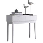 Kings Brand Furniture - Console Table en Bois Blanc Atmore avec 2 Tiroirs de Rangement pour Entrée, Couloir, Salon, Derrière le Canapé