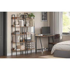 5-Tier Narrow Bookcase, Industrial Bookshelf for Garden Livingroom