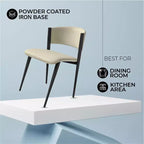 Chaise de salle à manger LeisureMod Aspen Series en cuir avec cadre et pieds en fer noir, pour cuisine moderne, salle à manger, ou café