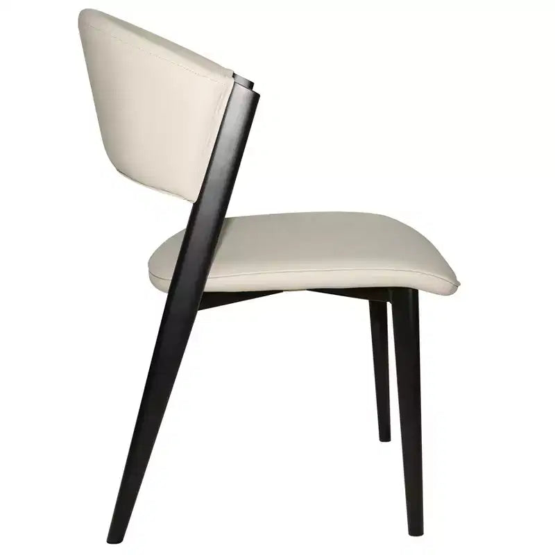Chaise de salle à manger LeisureMod Aspen Series en cuir avec cadre et pieds en fer noir, pour cuisine moderne, salle à manger, ou café