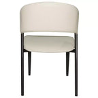 Chaise de salle à manger LeisureMod Aspen Series en cuir avec cadre et pieds en fer noir, pour cuisine moderne, salle à manger, ou café