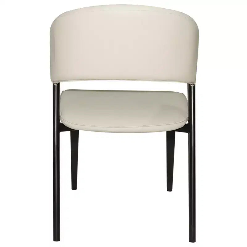 Chaise de salle à manger LeisureMod Aspen Series en cuir avec cadre et pieds en fer noir, pour cuisine moderne, salle à manger, ou café
