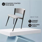 Chaise de salle à manger LeisureMod Aspen Series en cuir avec cadre et pieds en fer noir, pour cuisine moderne, salle à manger, ou café