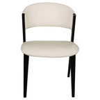 Chaise de salle à manger LeisureMod Aspen Series en cuir avec cadre et pieds en fer noir, pour cuisine moderne, salle à manger, ou café