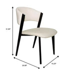 Chaise de salle à manger LeisureMod Aspen Series en cuir avec cadre et pieds en fer noir, pour cuisine moderne, salle à manger, ou café