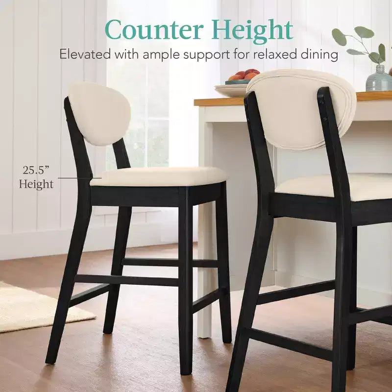 Lot de 2 tabourets de bar mi-hauts en bois et tissu, style moderne du milieu du siècle, de la marque Best Choice Products