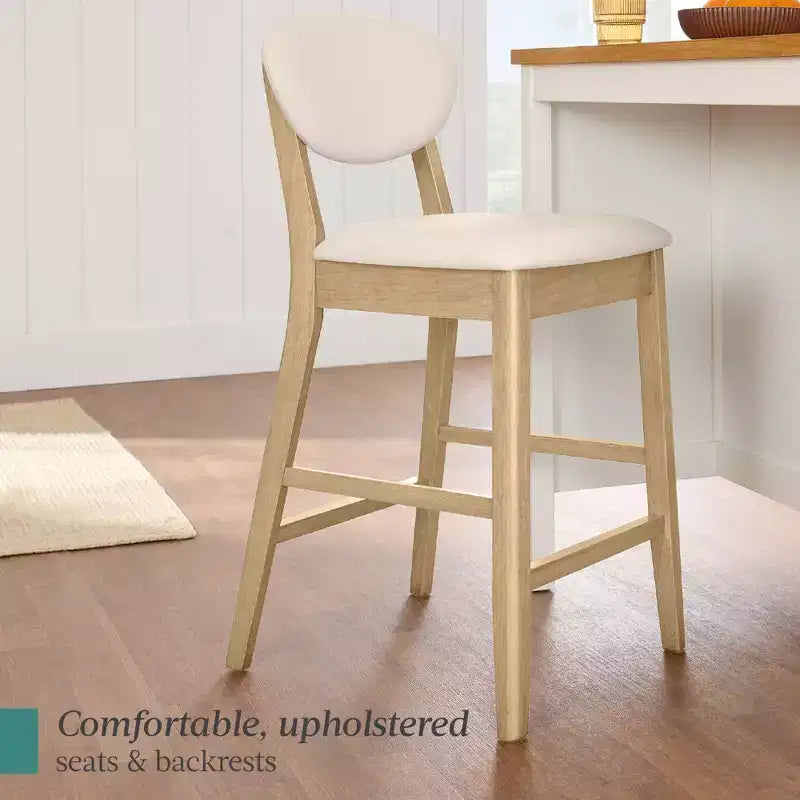 Lot de 2 tabourets de bar mi-hauts en bois et tissu, style moderne du milieu du siècle, de la marque Best Choice Products