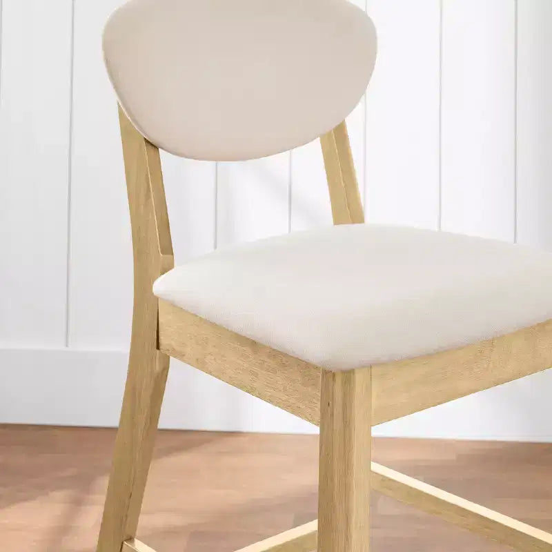 Lot de 2 tabourets de bar mi-hauts en bois et tissu, style moderne du milieu du siècle, de la marque Best Choice Products