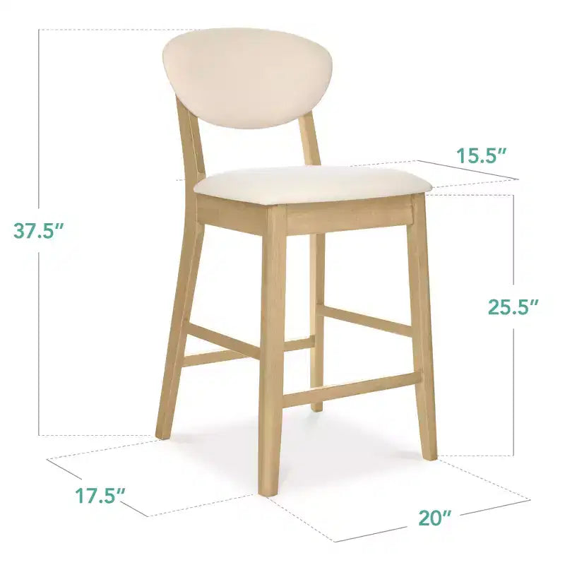 Lot de 2 tabourets de bar mi-hauts en bois et tissu, style moderne du milieu du siècle, de la marque Best Choice Products