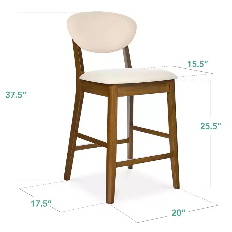 Lot de 2 tabourets de bar mi-hauts en bois et tissu, style moderne du milieu du siècle, de la marque Best Choice Products