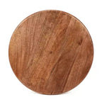 Table d'appoint ronde Christopher Knight Home Vera en bois de manguier et métal, doré/noyer