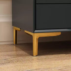 Hitow Table de Chevet 3 Tiroirs avec Base en Métal