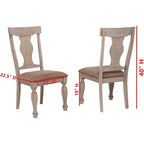 Chaises de salle à manger Kings Brand Almon, en bois bicolore marron, rembourrées, lot de 2