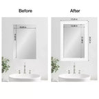 Kit de cadre de miroir de salle de bain Amanti Art Mirror Makeover - Cadre autocollant entièrement assemblé - Miroir NON inclus - Bordure étroite blanc armoire