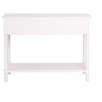 Console de table LuxenHome en bois blanc avec 2 tiroirs et étagère, meuble de rangement pour entrée