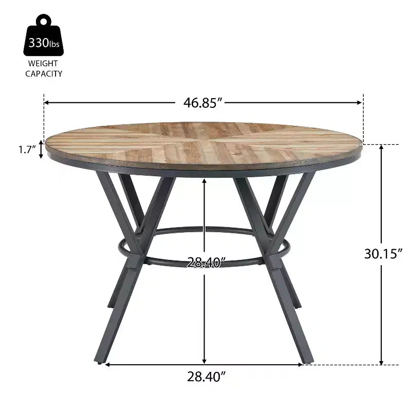 Table de salle à manger ronde moderne en bois Christopher Knight Home Arcans, marron clair/noir