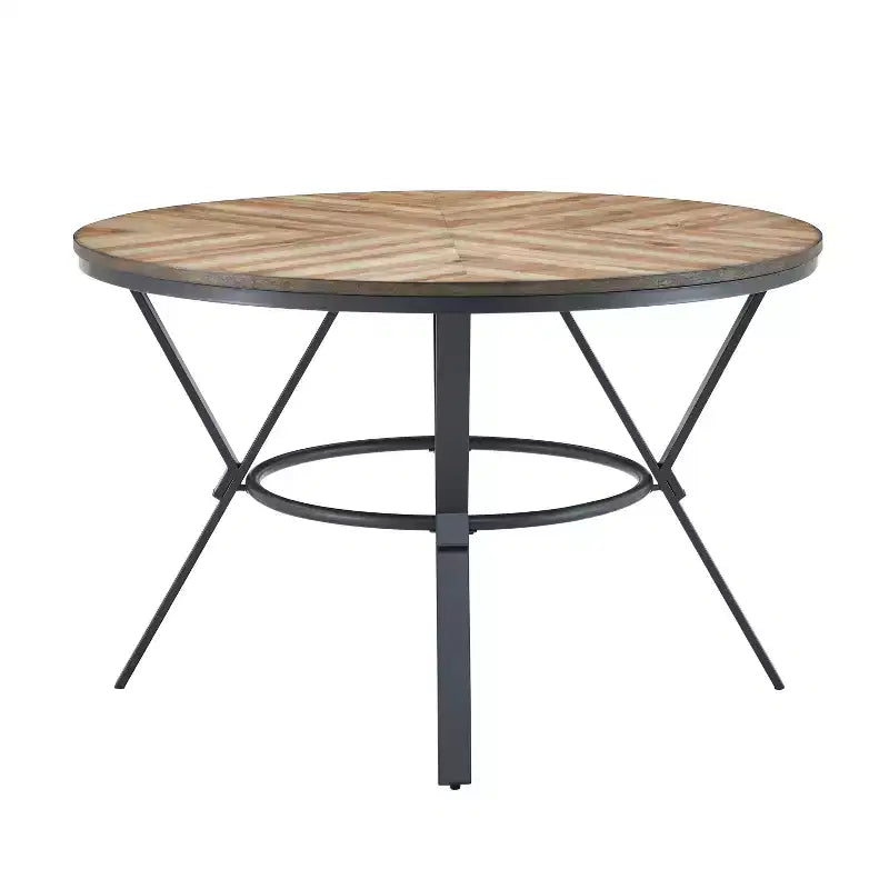 Table de salle à manger ronde moderne en bois Christopher Knight Home Arcans, marron clair/noir