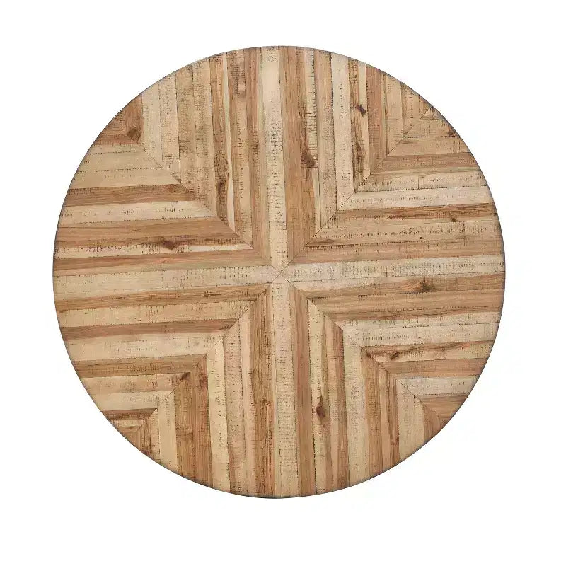 Table de salle à manger ronde moderne en bois Christopher Knight Home Arcans, marron clair/noir