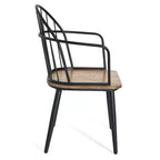 Christopher Knight Home Aura, ensemble de salle à manger moderne 5 pièces avec piètement en métal, marron clair/noir