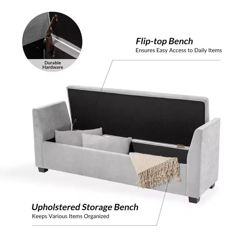 Banc de rangement Amelia avec pieds robustes en plastique|ART OF LIVING DESIGNS