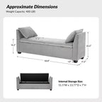Banc de rangement Amelia avec pieds robustes en plastique|ART OF LIVING DESIGNS