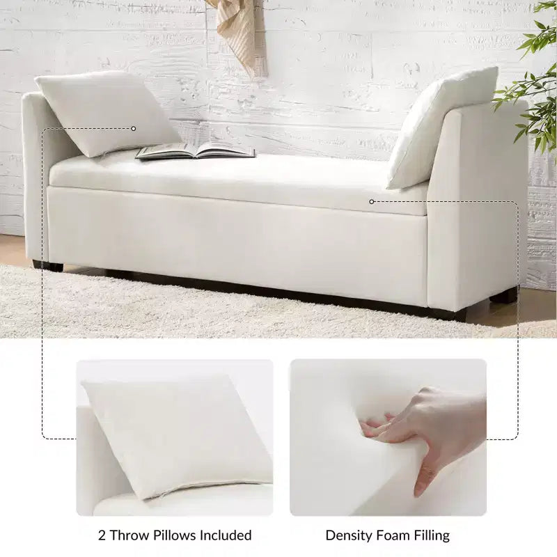 Banc de rangement Amelia avec pieds robustes en plastique|ART OF LIVING DESIGNS