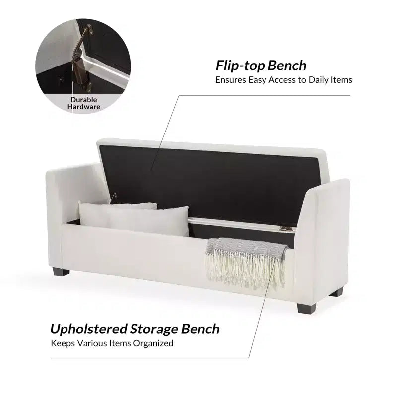 Banc de rangement Amelia avec pieds robustes en plastique|ART OF LIVING DESIGNS