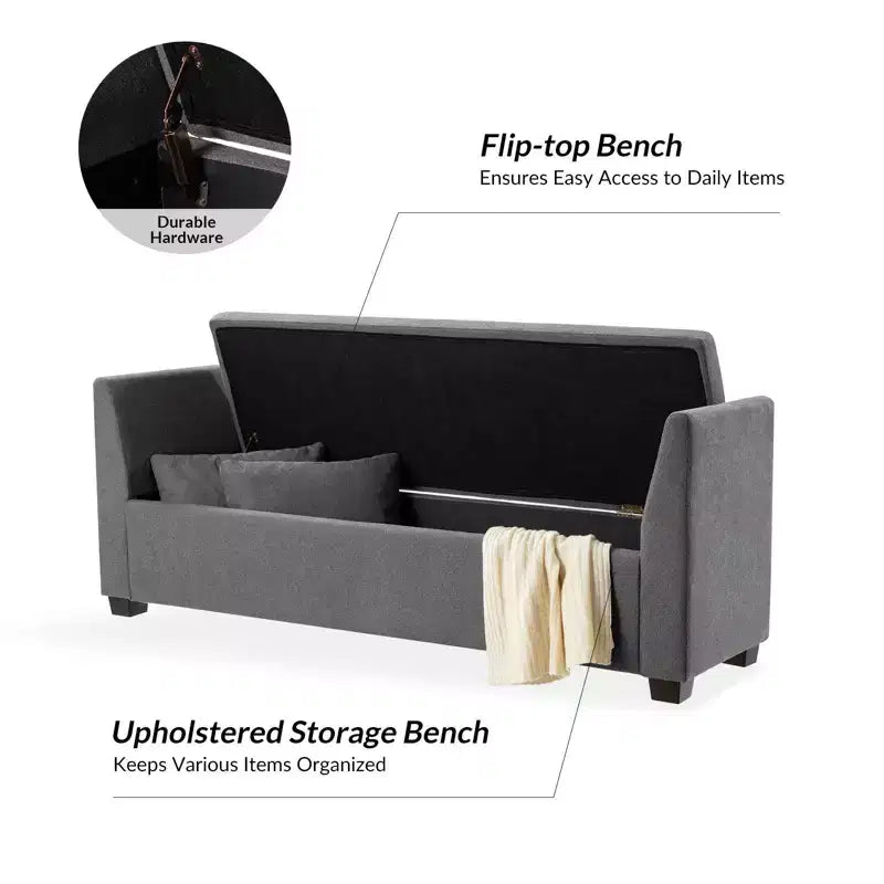 Banc de rangement Amelia avec pieds robustes en plastique|ART OF LIVING DESIGNS