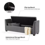 Banc de rangement Amelia avec pieds robustes en plastique|ART OF LIVING DESIGNS