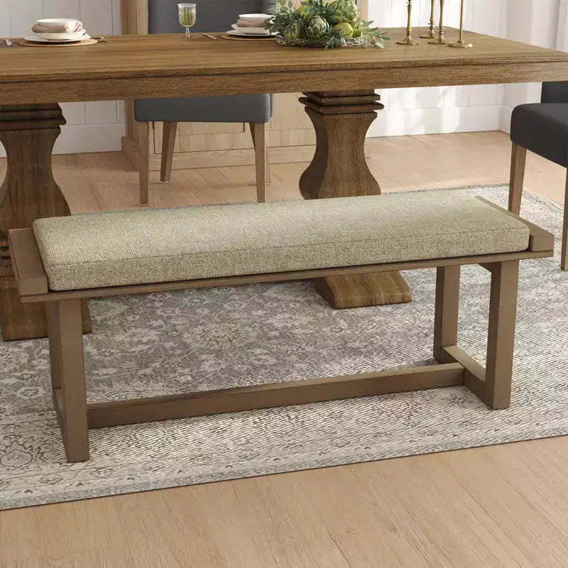 Banc de salle à manger Emilia avec cadre en bois massif | ART OF LIVING DESIGNS-NATUREL