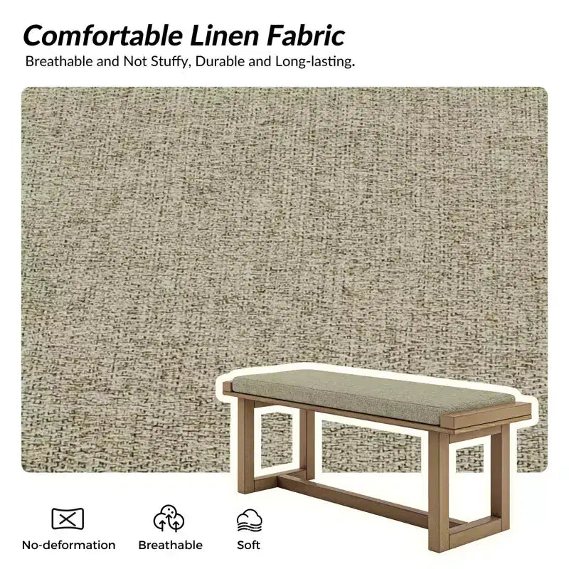 Banc de salle à manger Emilia avec cadre en bois massif | ART OF LIVING DESIGNS-NATUREL
