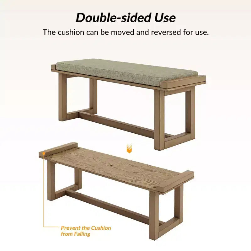 Banc de salle à manger Emilia avec cadre en bois massif | ART OF LIVING DESIGNS-NATUREL