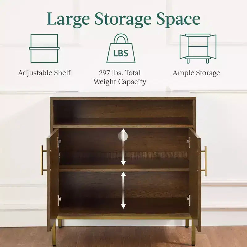 Meuble de rangement en rotin arqué à 2 portes Best Choice Products, buffet, avec découpe pour cordon, étagère de rangement réglable