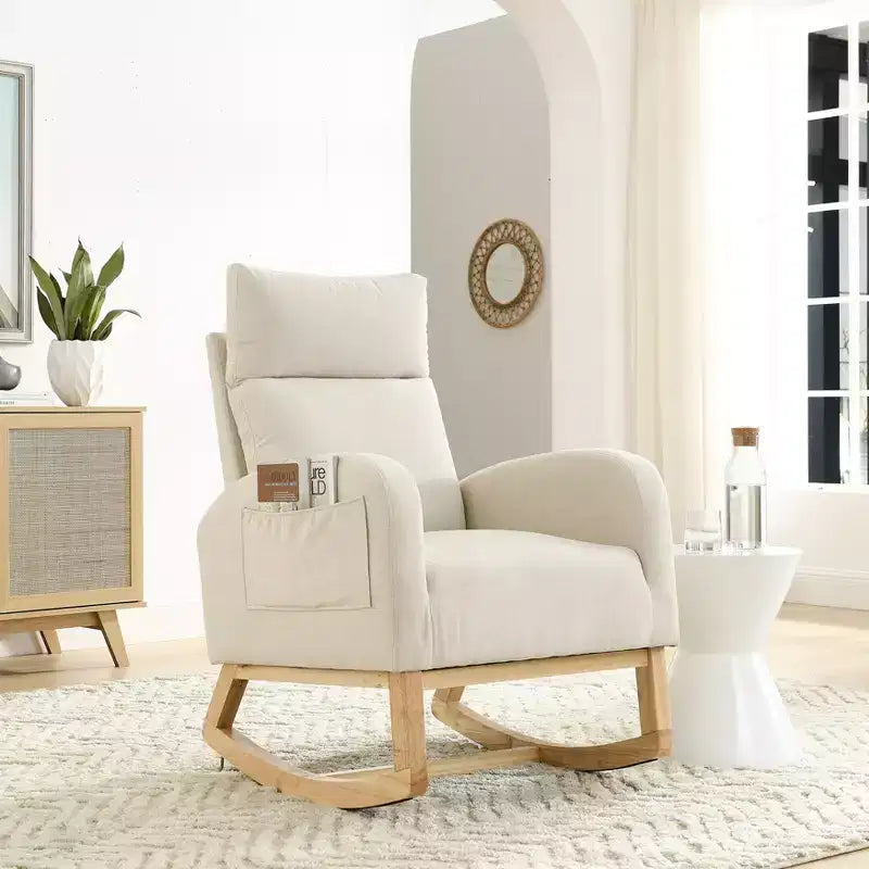 Christopher Knight Home Piper Fauteuil à bascule moderne à dossier haut avec deux poches latérales