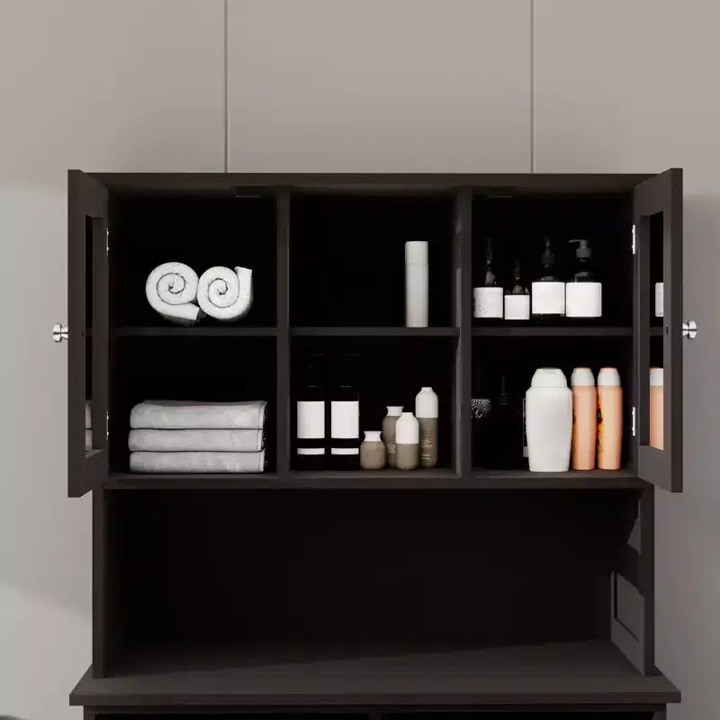 Meuble de salle de bain avec panier à linge, Meuble de rangement avec bac à linge inclinable, Meuble de rangement autoportant pour la cuisine, la salle de bain et le salon