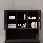 Meuble de salle de bain avec panier à linge, Meuble de rangement avec bac à linge inclinable, Meuble de rangement autoportant pour la cuisine, la salle de bain et le salon