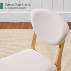 Ensemble de 2 chaises de salle à manger en bois et tissu, style moderne du milieu du siècle, de la marque Best Choice Products
