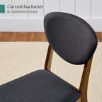 Ensemble de 2 chaises de salle à manger en bois et tissu, style moderne du milieu du siècle, de la marque Best Choice Products