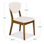Ensemble de 2 chaises de salle à manger en bois et tissu, style moderne du milieu du siècle, de la marque Best Choice Products