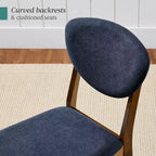 Ensemble de 2 chaises de salle à manger en bois et tissu, style moderne du milieu du siècle, de la marque Best Choice Products