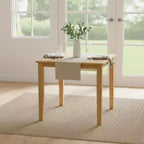 Kings Brand Furniture - Kurmer Square Solid Wood Dining Room Kitchen Table, Natural Oak