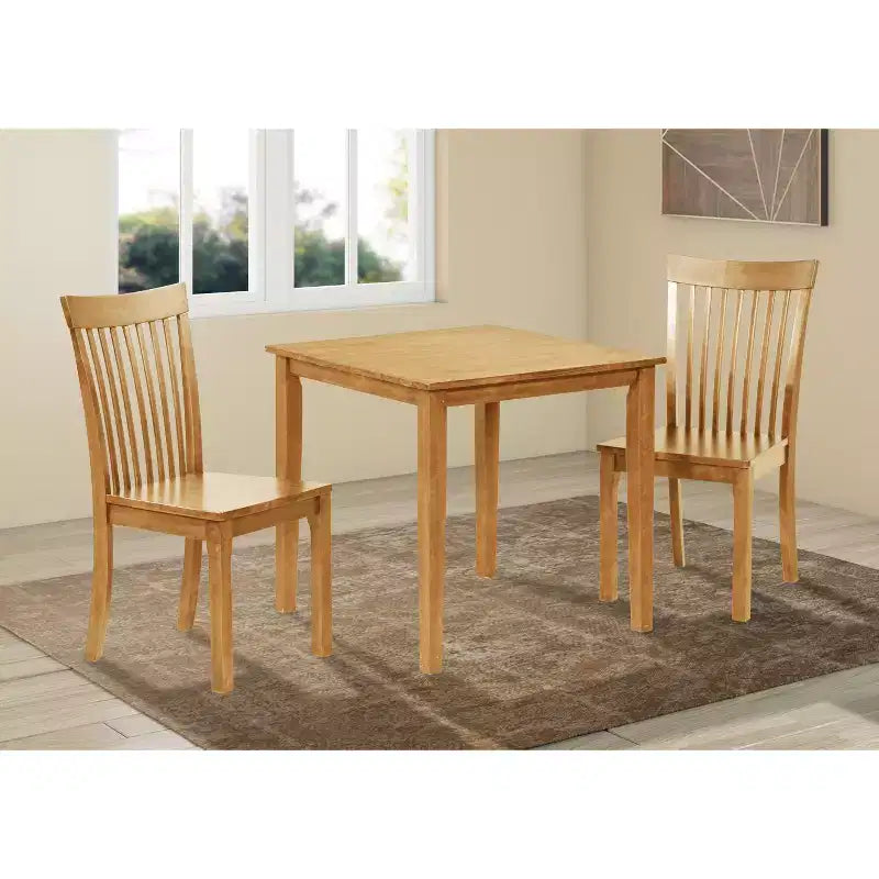 Kings Brand Furniture - Table de salle à manger/cuisine carrée en bois massif Kurmer, chêne naturel