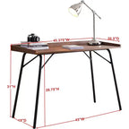 Kings Brand Furniture - Bureau informatique/d'écriture en bois Charlier pour bureau à domicile, Noyer