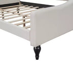 Lit de repos capitonné pleine taille, cadre de canapé-lit capitonné avec/sans tiroirs/lit gigogne double, beige - ModernLuxe