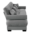 Christopher Knight Home Crane 130 Canapé moderne 3 places en velours avec accoudoirs rembourrés