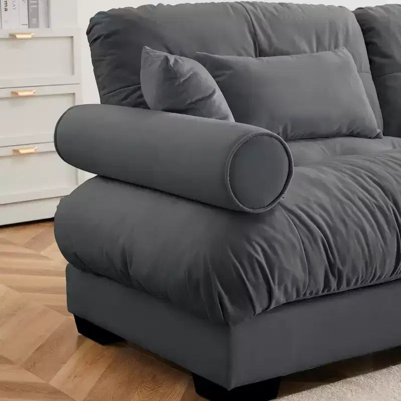 Christopher Knight Home Crane 130 Canapé moderne 3 places en velours avec accoudoirs rembourrés