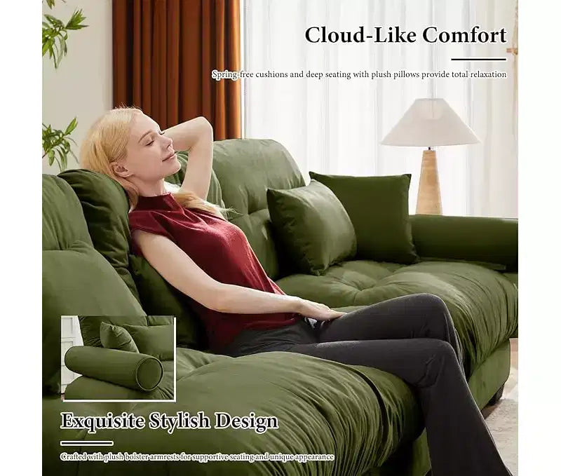 Christopher Knight Home Crane 130 Canapé moderne 3 places en velours avec accoudoirs rembourrés