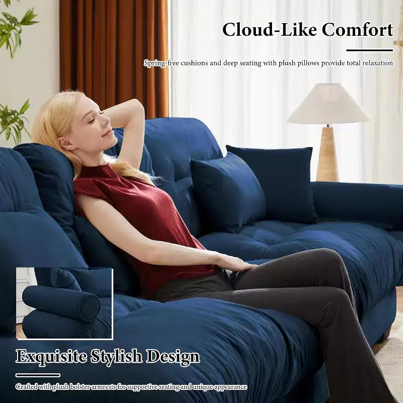 Christopher Knight Home Crane 130 Canapé moderne 3 places en velours avec accoudoirs rembourrés