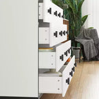 Commode horizontale moderne Famapy pour chambre à coucher, buffet multifonctionnel pour salon, blanc