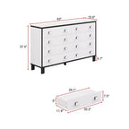 Commode horizontale moderne Famapy pour chambre à coucher, buffet multifonctionnel pour salon, blanc